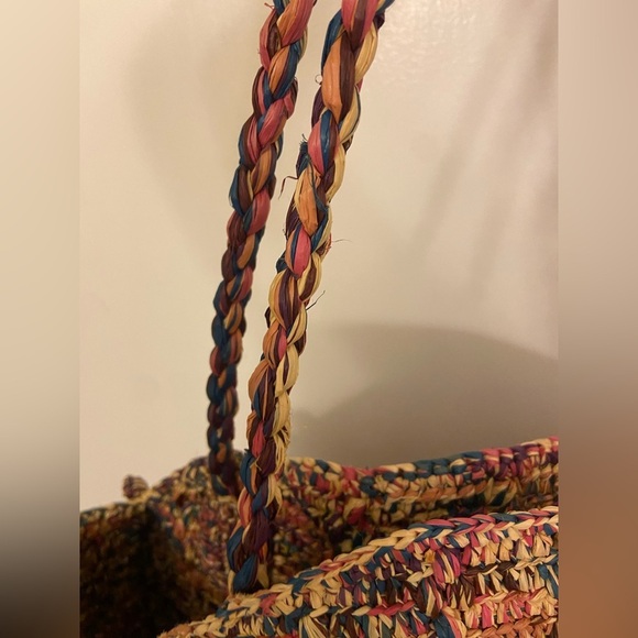 Sezane Raffia June Basket Tote Bag Multicolor - Picture 8 of 10